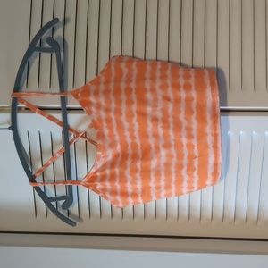 Senita Athletics Ava Crop Top - size small, mango tie dye